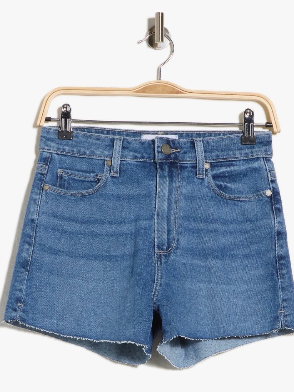 Paige Margot High Rise Raw Hem Denim Jean Shorts NWT Size 28